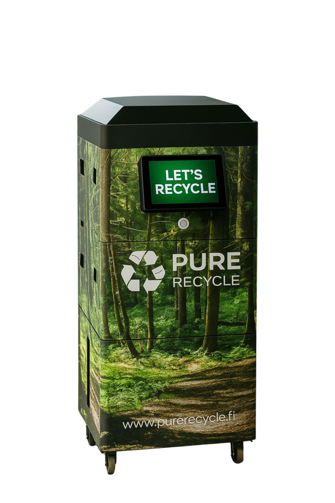 Pure RVM 4 compact reverse vending machines for small retail stores and cafes.